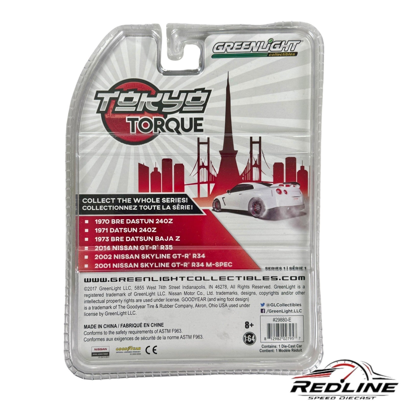 🎌Greenlight Tokyo Torque 2002 Nissan Skyline GT-R R34 Blue H26🎌