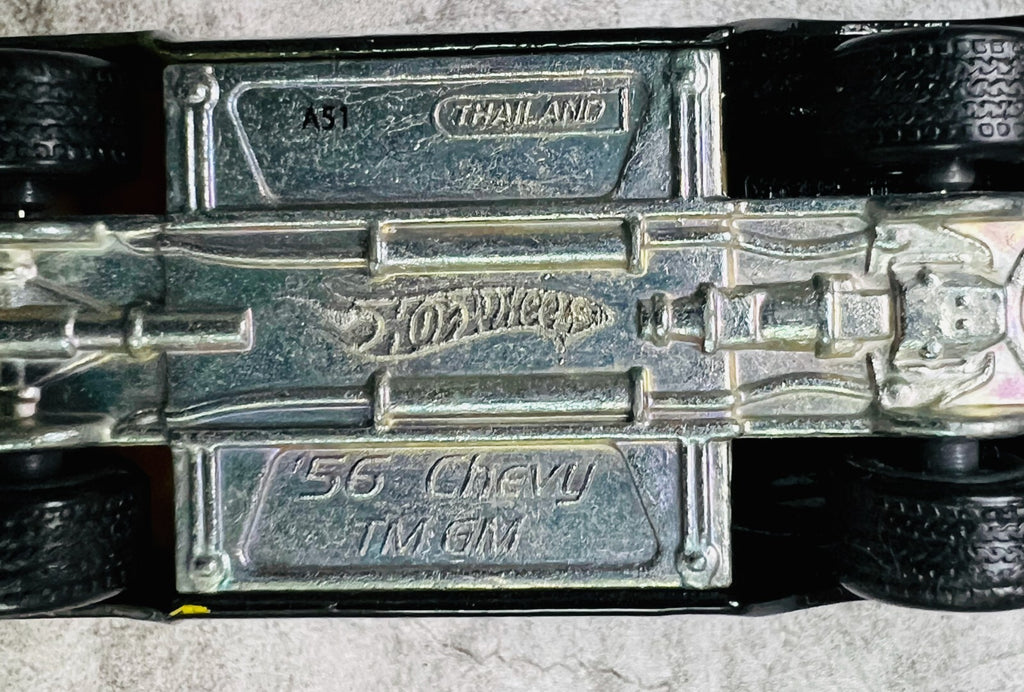 🇺🇸Hot Wheels Larrys Garage '56 Chevy Bel Air Black Yellow Loose C20🇺🇸