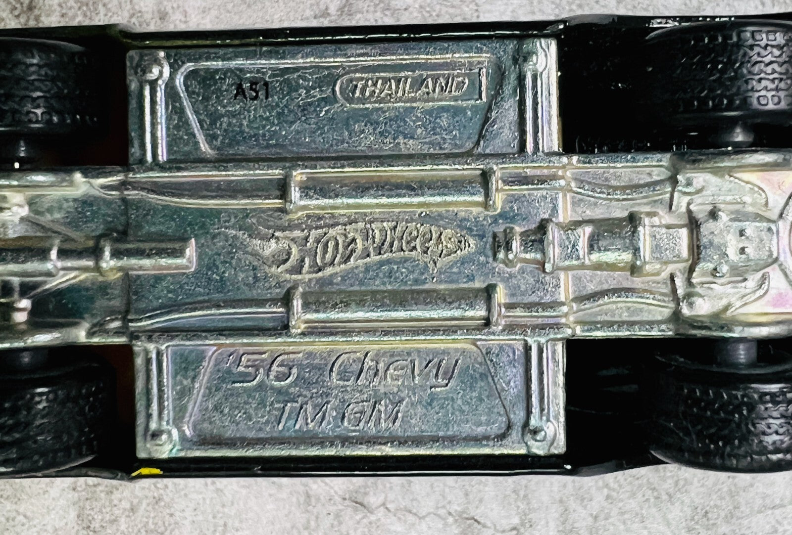 🇺🇸Hot Wheels Larrys Garage '56 Chevy Bel Air Black Yellow Loose C20🇺🇸