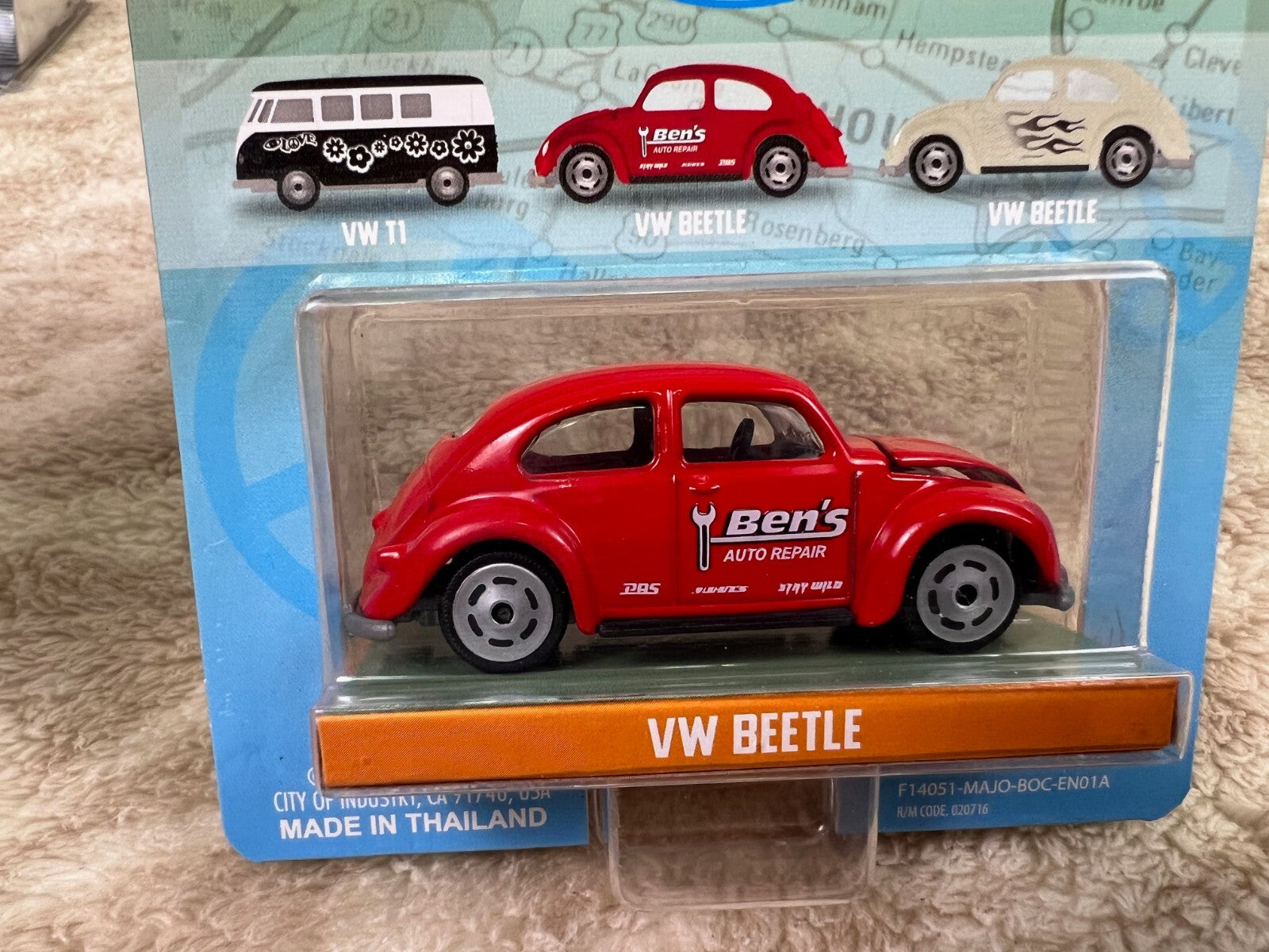 🇩🇪JadaPunch BuggySlug Bug Vehicle VW Beetle Red-Ben's Auto Repair HW15🇩🇪
