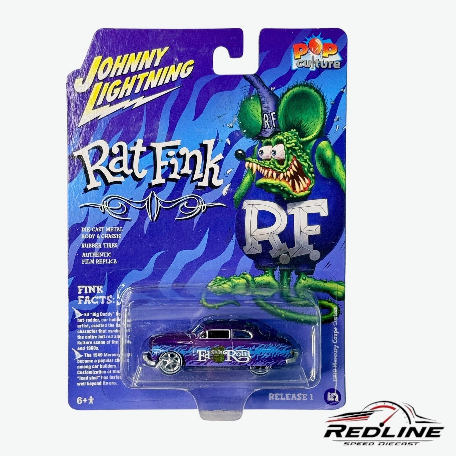 🇺🇸Johnny Lightning Pop Culture Rat Fink 1949 Mercury Coupe Custom H17🇺🇸