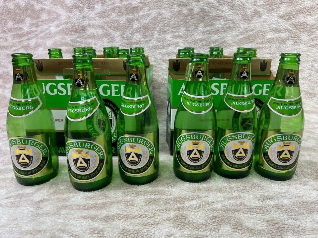 🍺🍺🍺Vintage  Augsburger  Beer Bottles 24 w/Box Pack EMPTY🍺🍺🍺
