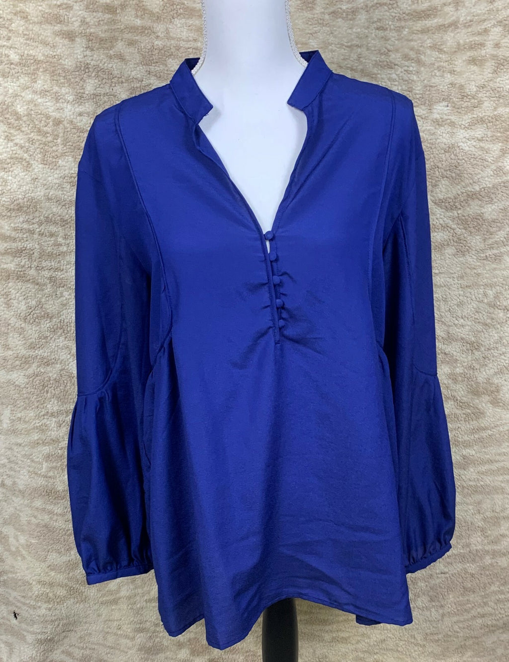 Anthropologie Greylin Large  Blue Top Shirt Blouse Button Up  Long Sleeve Womens