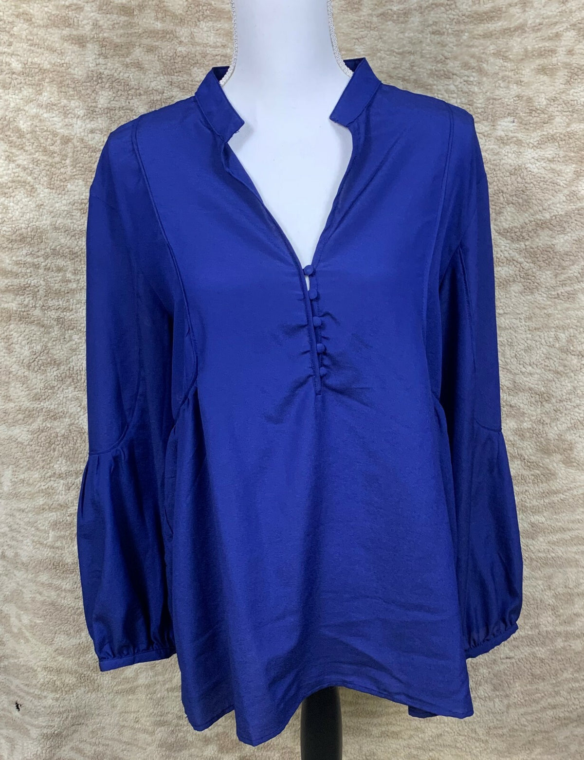 Anthropologie Greylin Large  Blue Top Shirt Blouse Button Up  Long Sleeve Womens