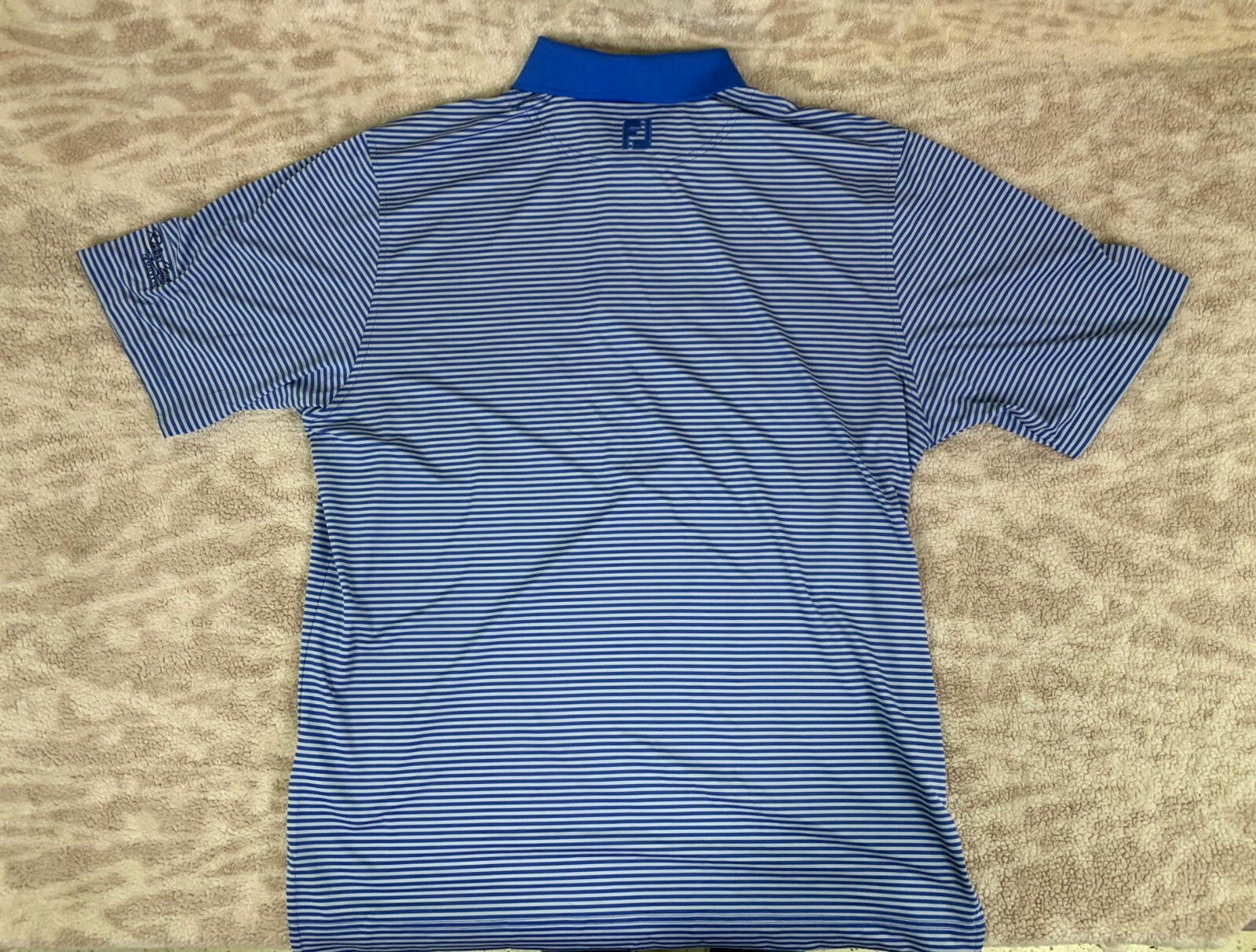 👕👕👕👕👕👕👕Mens FootJoy Polo White/Blue Stripes Size Large👕👕👕👕👕👕👕👕