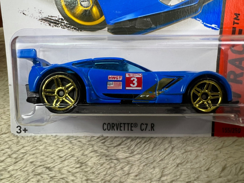 🏁🏁🏁🏁 Hot Wheels CORVETTE C7.R Blue 155/250 World Race HW12🏁🏁🏁🏁