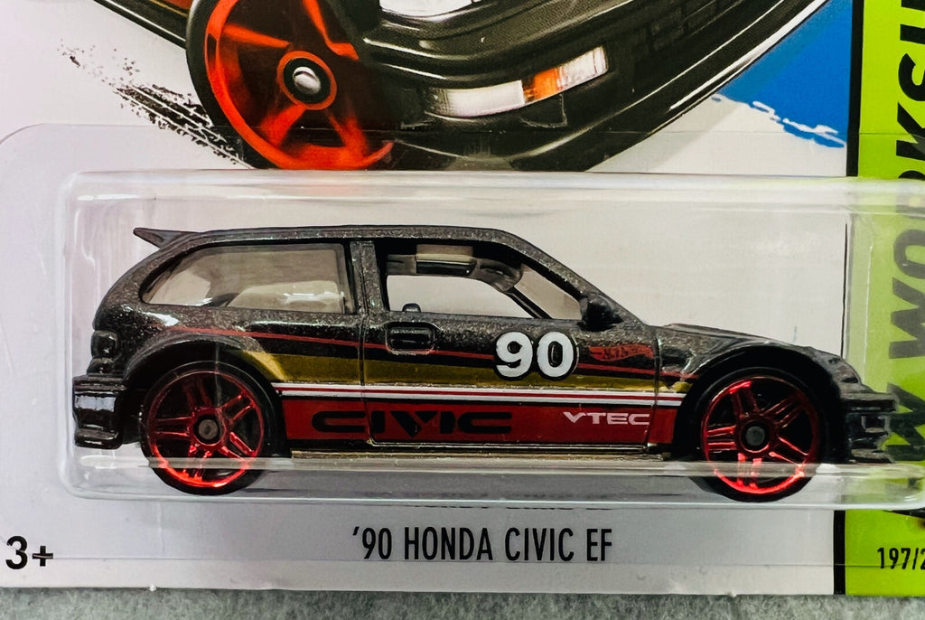 🎌🎌🎌Hot Wheels ‘90 Honda Civic EF Black HW Workshop HW21🎌🎌🎌
