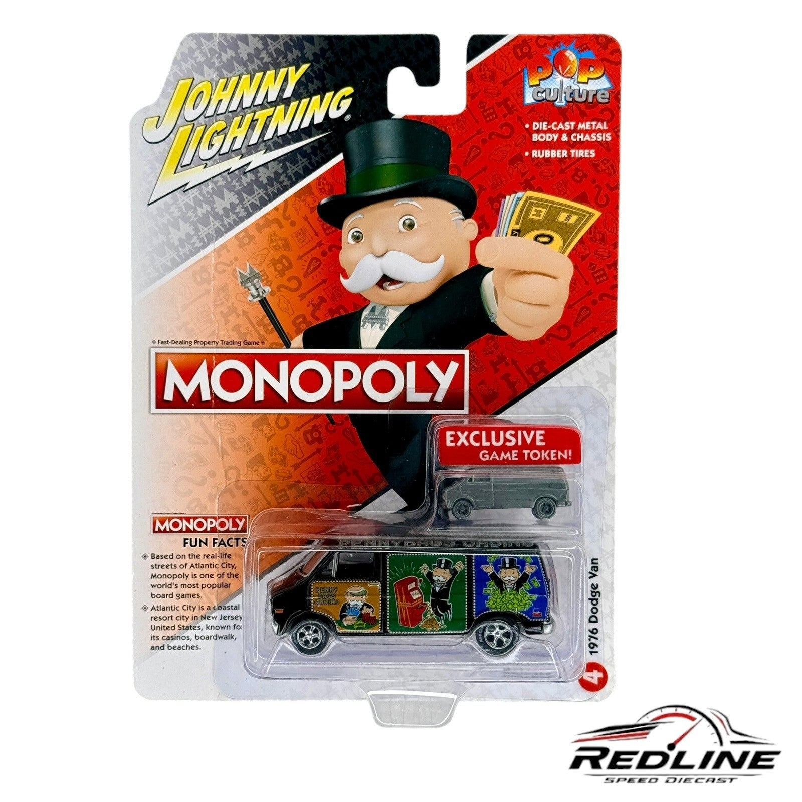 🇺🇸Johnny Lightning Pop Culture  Monopoly 1976 Dodge Van H14🇺🇸