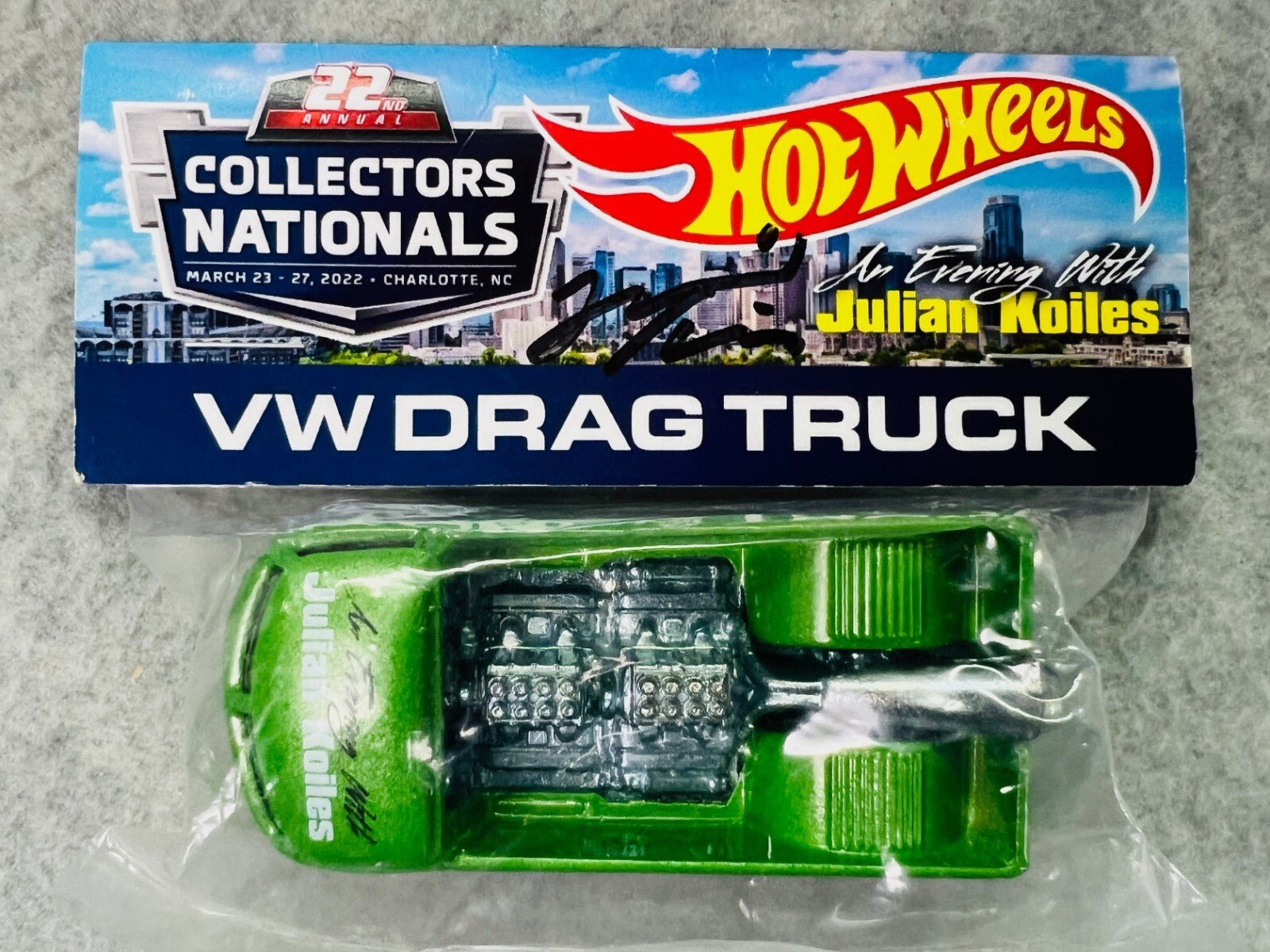 🇩🇪🇩🇪Hot Wheels 22nd Annual Collectors Nationals VW Drag Truck SIGNED🇩🇪🇩🇪