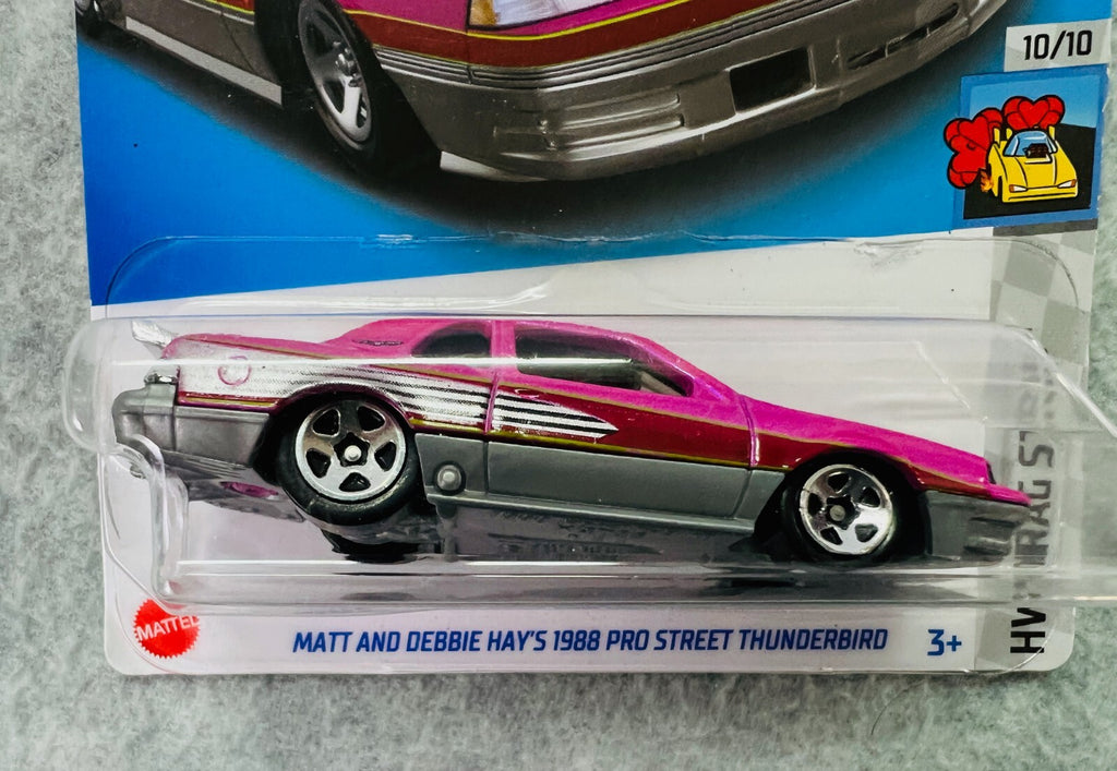 🔥🔥Hot Wheels Matt And Debbie Hay's 1988 Pro Street Thunderbird Pink H24🔥🔥