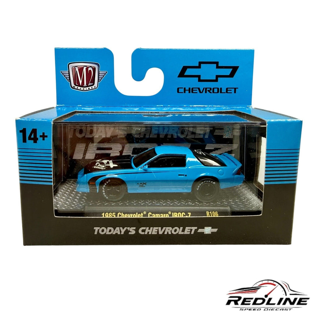 M2 Machines Auto Thentics R106 1985 Chevrolet Camaro IROC-Z BLUE H36