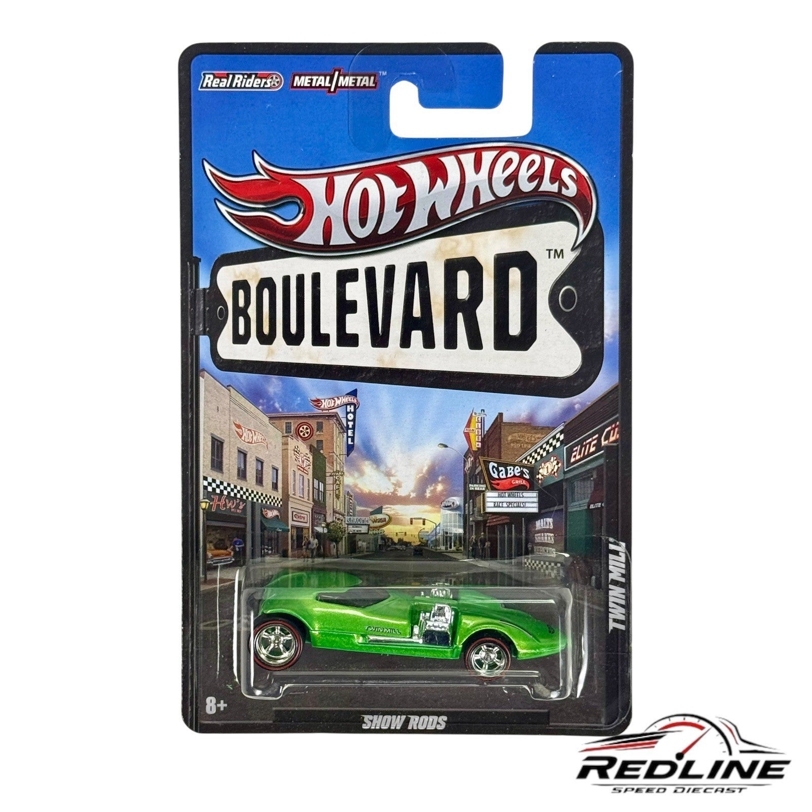 🇺🇸Hot Wheels Boulevard Show Rods Twin Mill Green H30🇺🇸
