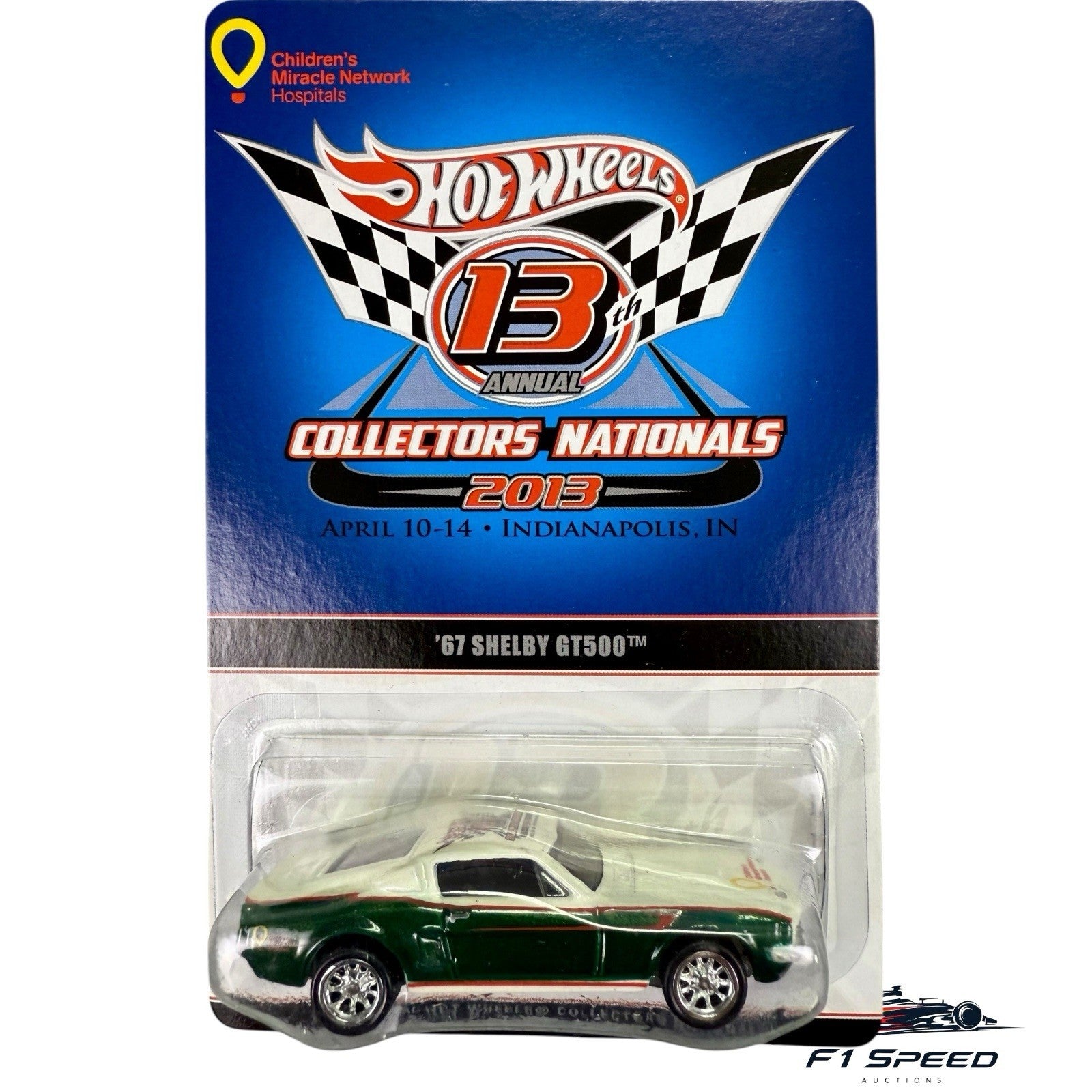 🏁Hot Wheels13th Collectors Nationals '67 Shelby GT500 92/1500 White Green H9🏁