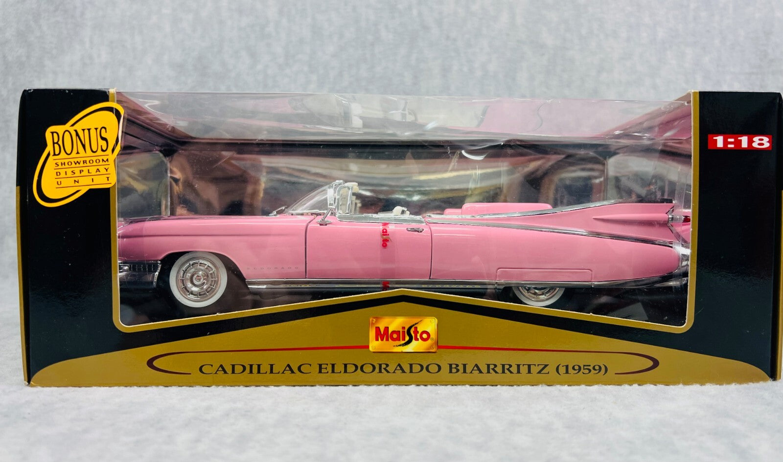 🇺🇸Maisto Premiere Edition Cadillac Eldorado Biarritz 1959 Pink 1/18 Scale🇺🇸