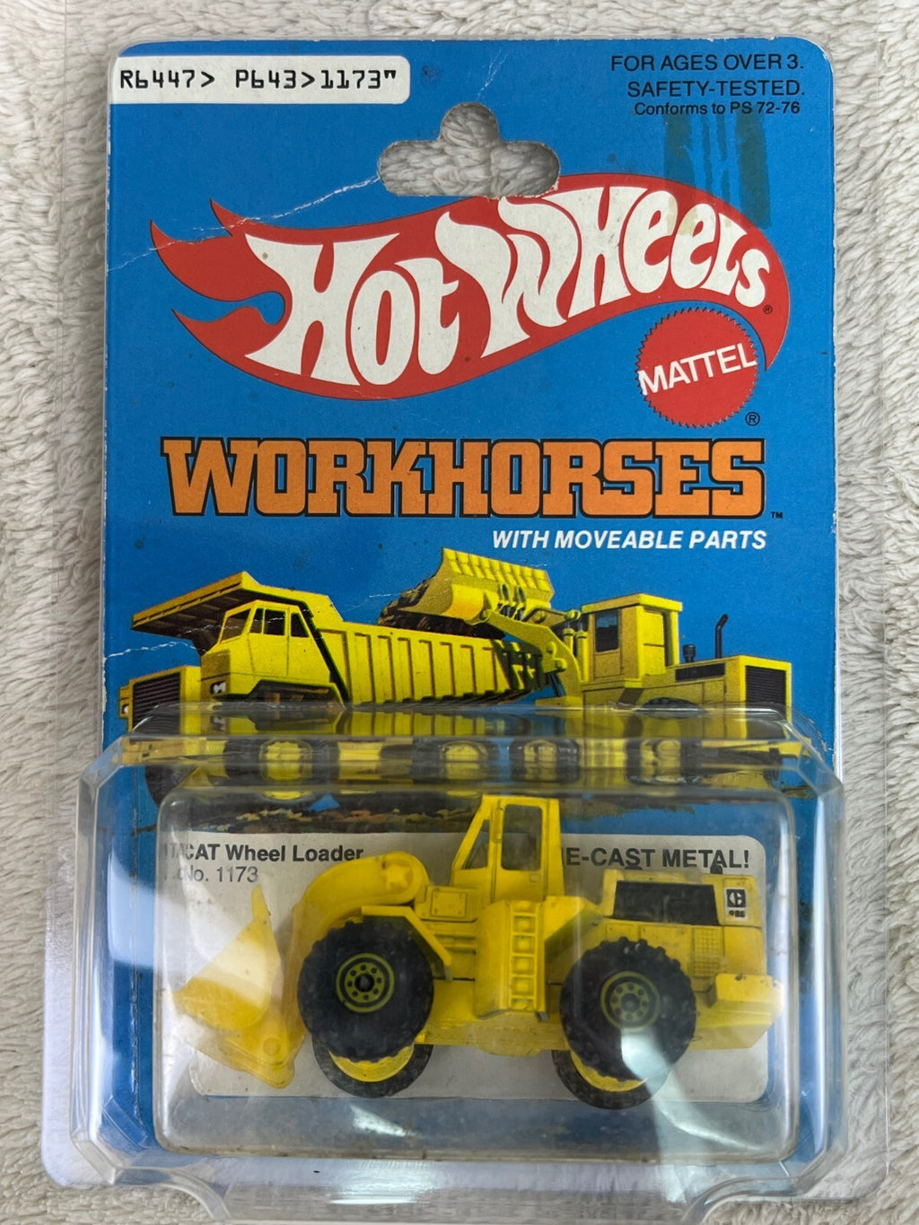 🔥🔥🔥HOT WHEELS 1979 Workhorses Yellow CAT Wheel Loader #1173 HW16🔥🔥🔥