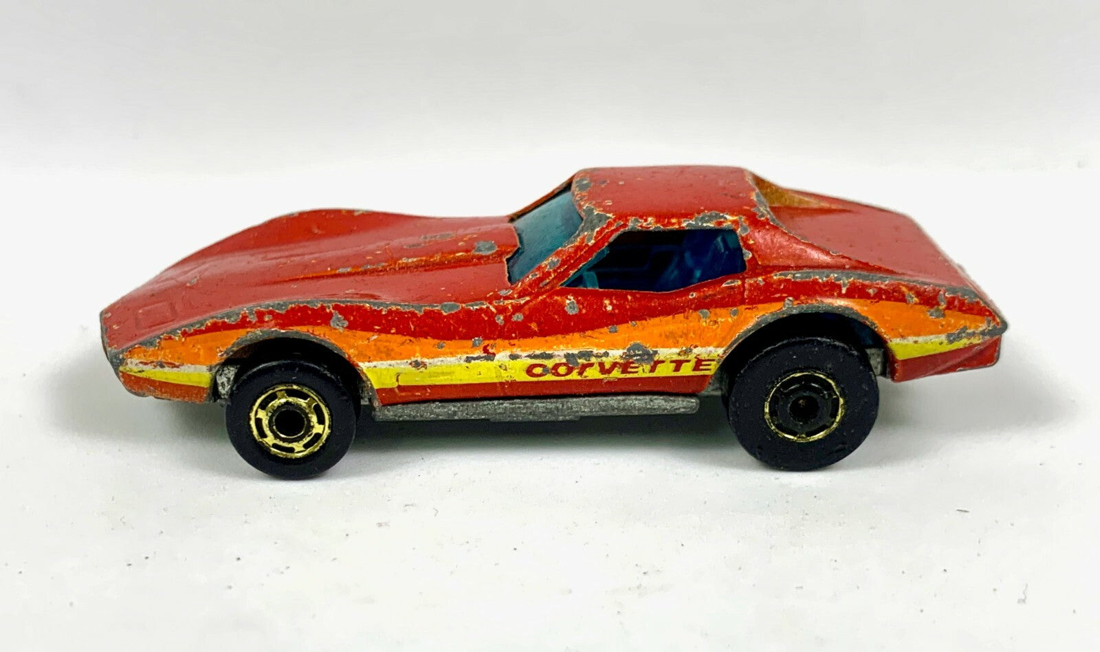 🔥Vintage 1980 Hot Wheels Corvette Stingray Blackwall W/ Gold Rims Hong Kong🔥