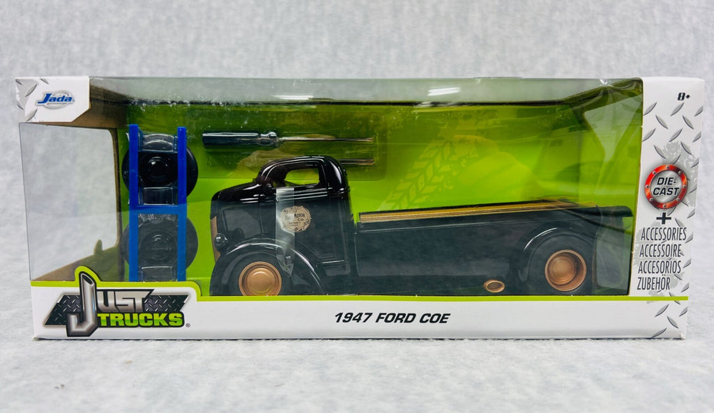 🇺🇸🇺🇸Jada Just Trucks 1947 Ford COE Black  w/Extra Wheels 1:24 Scale 🇺🇸🇺🇸