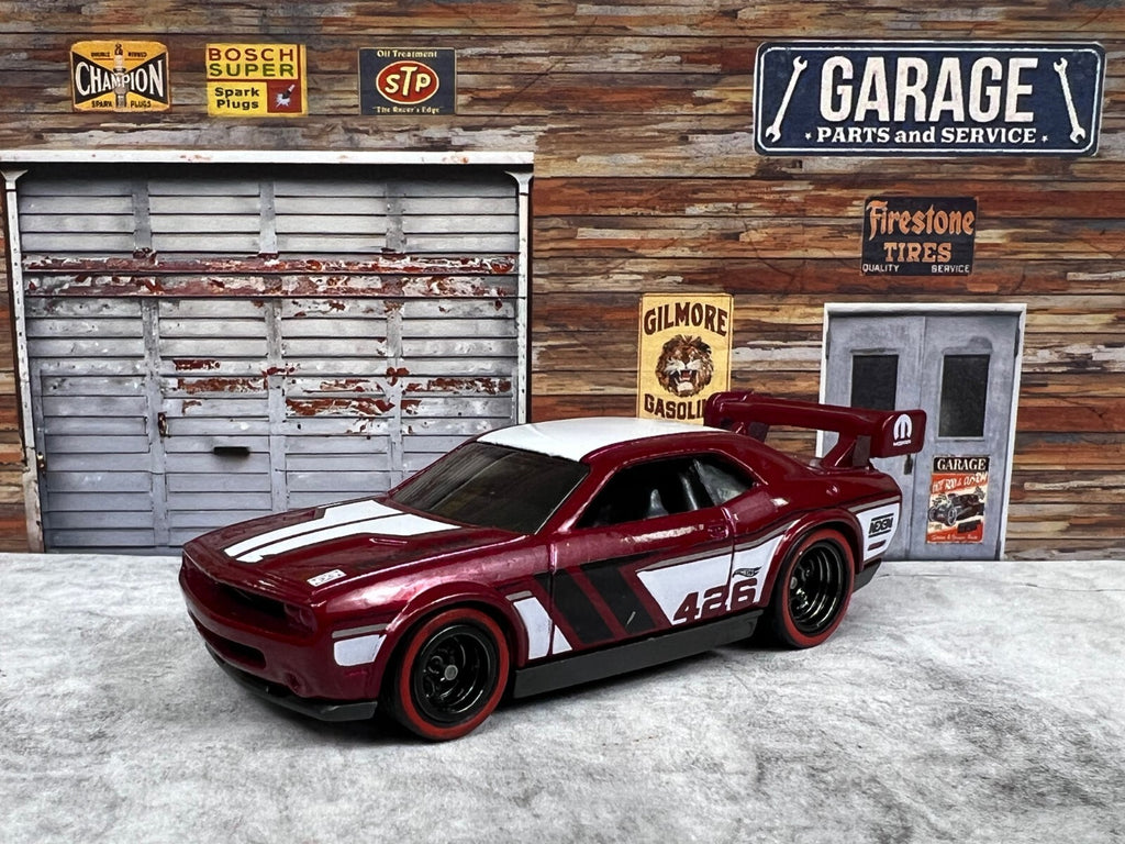 🇺🇸Hot Wheels Dodge Challenger Drift Car Red Mopar CUSTOM REAL RIDERS C13🇺🇸
