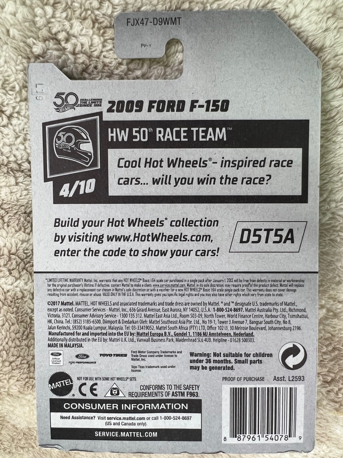 🇺🇸🇺🇸Hot Wheels#287 HW 50th Race Team 4/10 2009 FORD F-150 Blue HW18🇺🇸🇺🇸