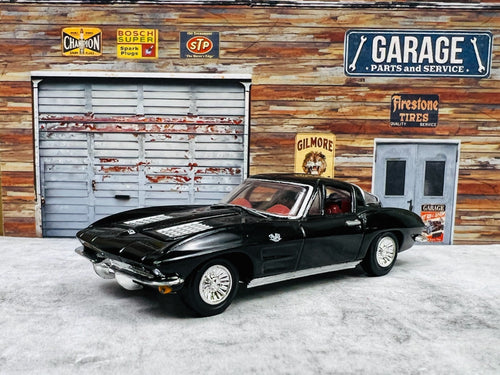 🔥1996 Racing Champions Black 1963 Chevy Corvette Split Window Coupe Issue #3 C2
