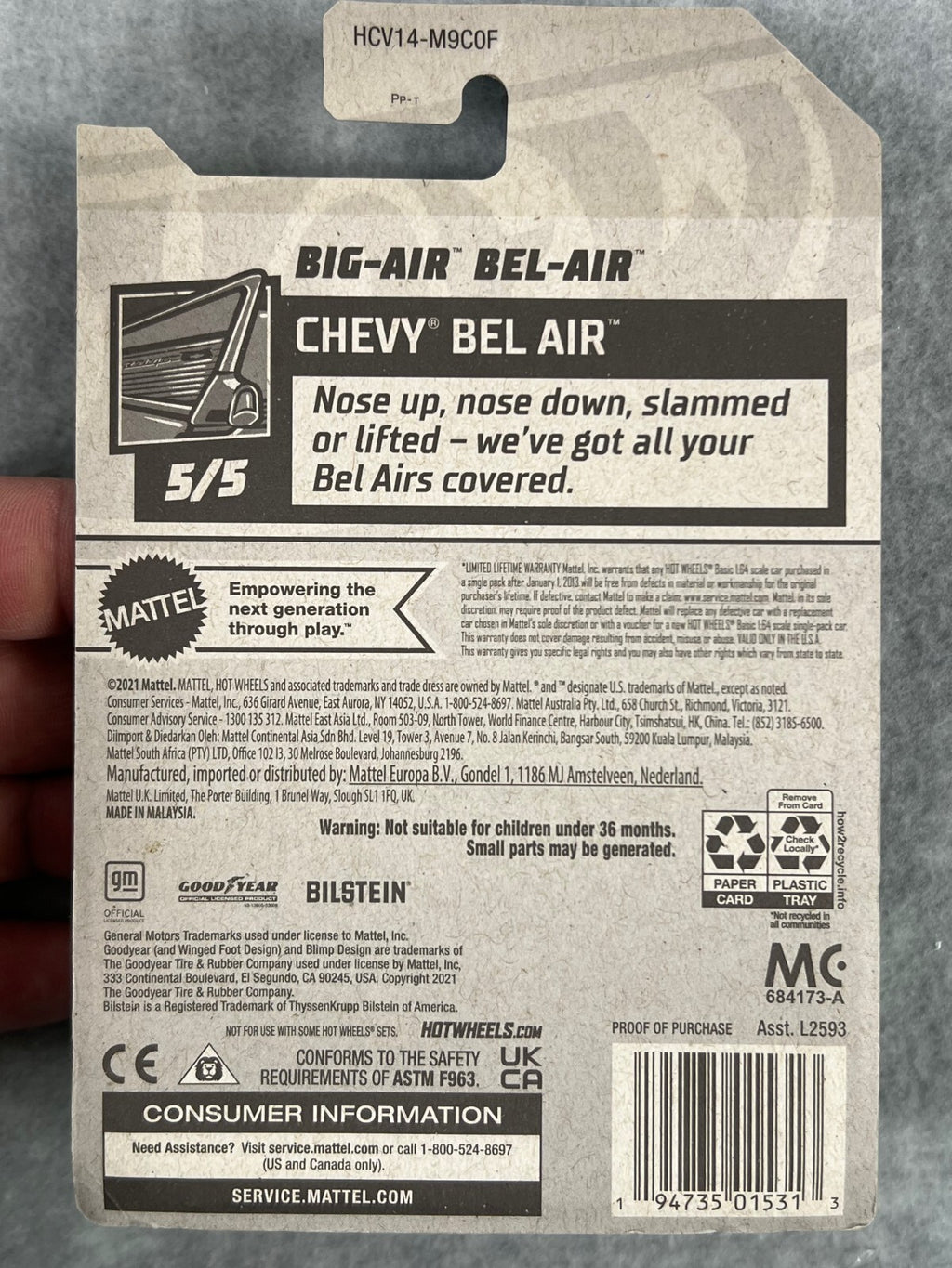 🔥🔥🔥Hot Wheels HW Chevy Bel Air  Black Big-Air Bel-Air H24🔥🔥🔥