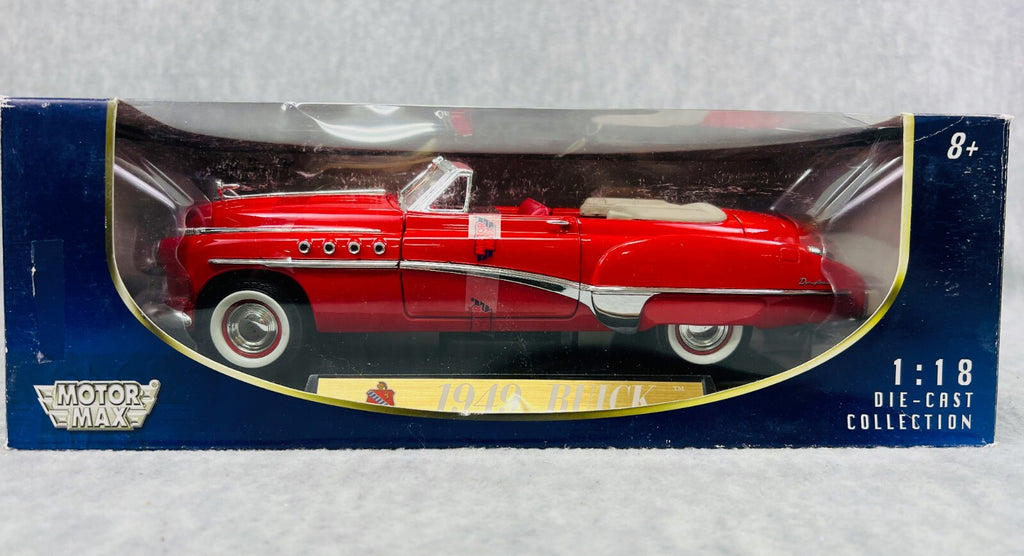 🇺🇸🇺🇸🇺🇸Motor Max 1949 Buick Convertible Die Cast Car Red 1:18🇺🇸🇺🇸🇺🇸