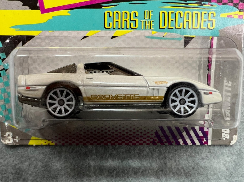🇺🇸🇺🇸Hot Wheels Cars Of The Decades '80s Corvette Pearl White H23🇺🇸🇺🇸