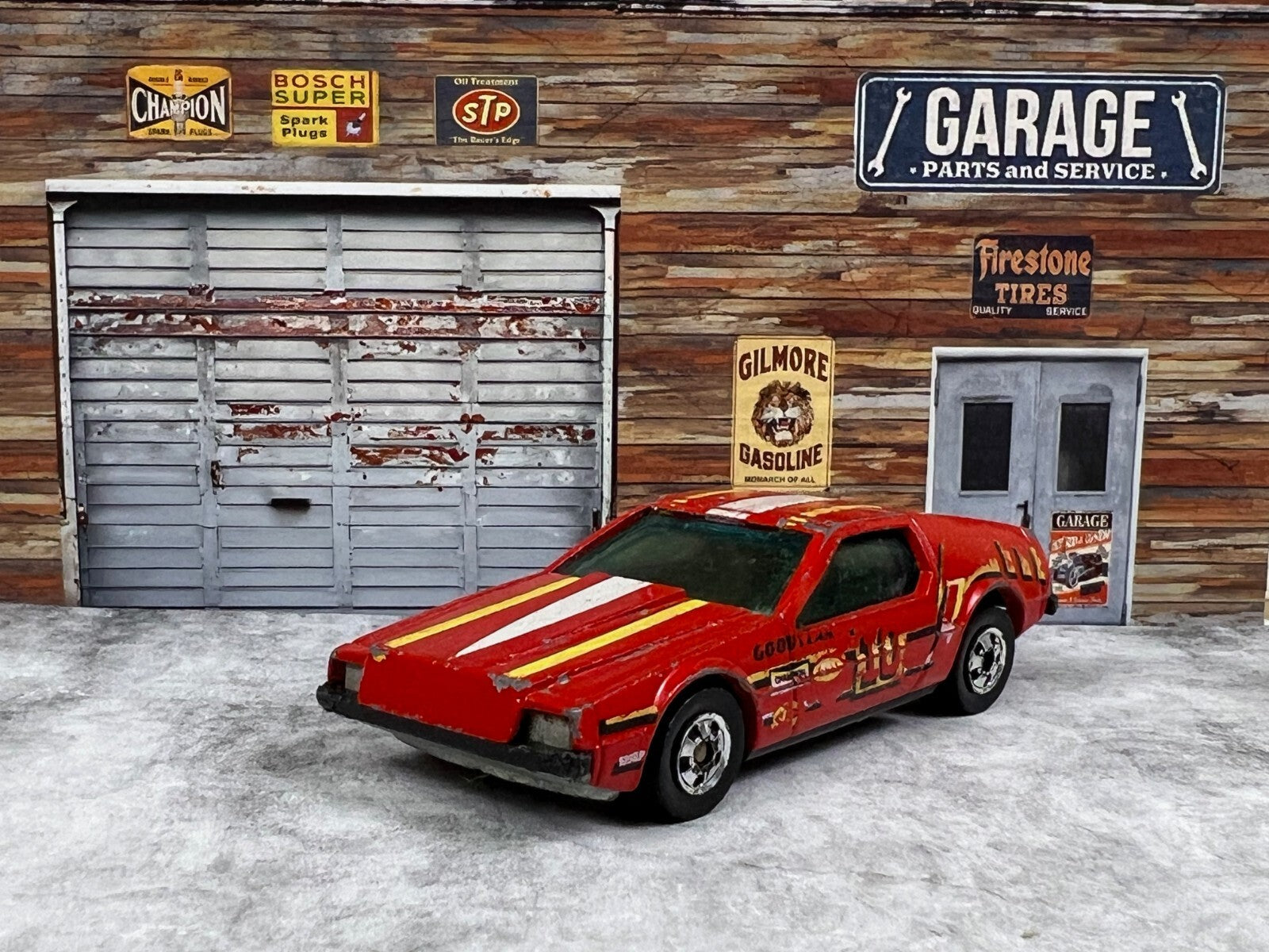 🔥🔥🔥1979 Hot Wheels Red Delorean Turismo Race Car #10 Malaysia C1🔥🔥
