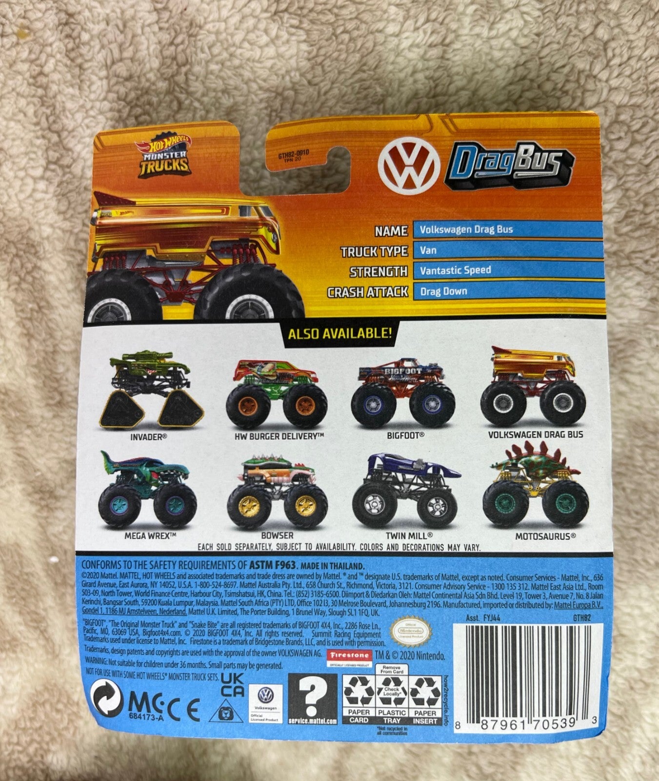 🇩🇪Mattel Hot Wheels Monster Trucks Paint Crush VW Drag Bus Diecast 1/5 S-5🇩🇪