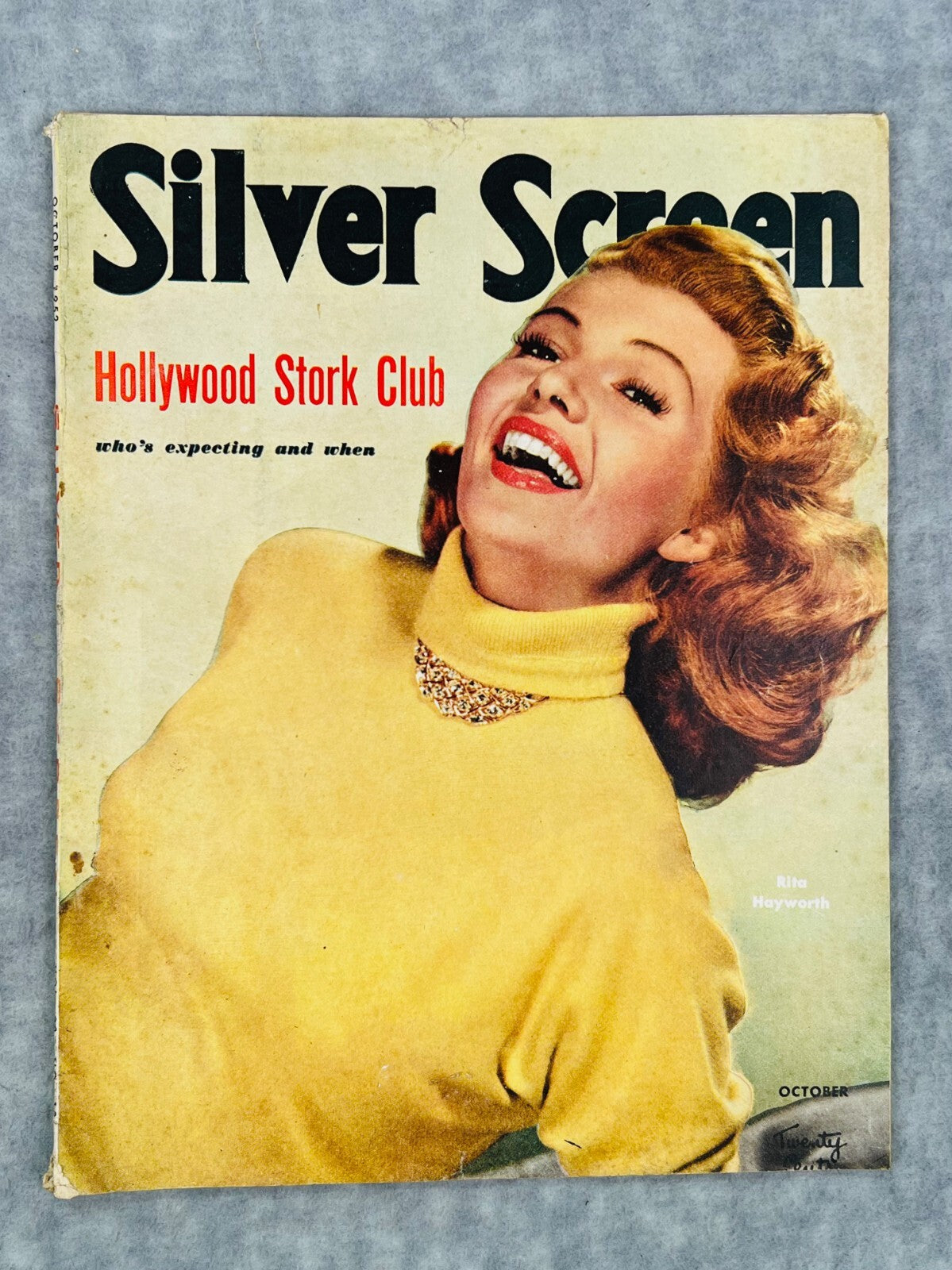 🔥🔥🔥Silver Screen Magazine October 1952 - Rita Hayworth- Hollywood Stork🔥🔥🔥