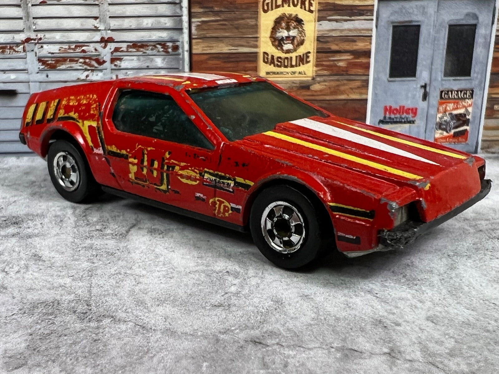 🔥🔥🔥1979 Hot Wheels Red Delorean Turismo Race Car #10 Malaysia C1🔥🔥