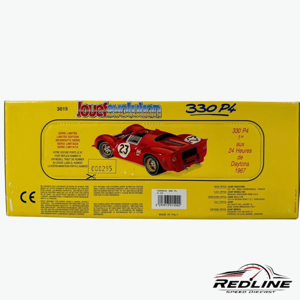Jouef Evolution Ferrari 330 P4 Spyder 24 Hours 1967 Daytona Winner Diecast C3