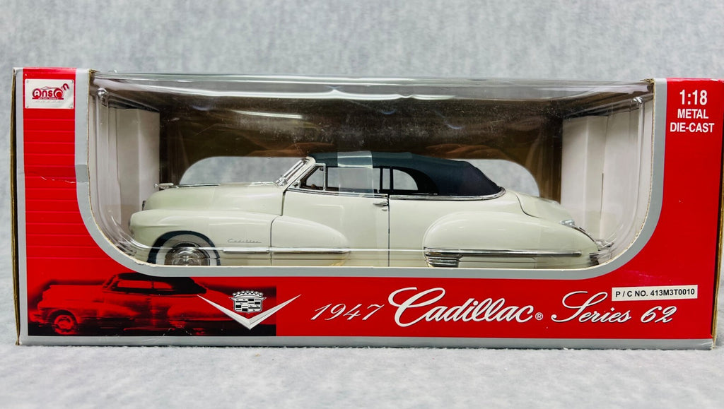 🇺🇸🇺🇸Anson 1947 Cadillac Series 62 Convertible 1:18 Scale White🇺🇸🇺🇸