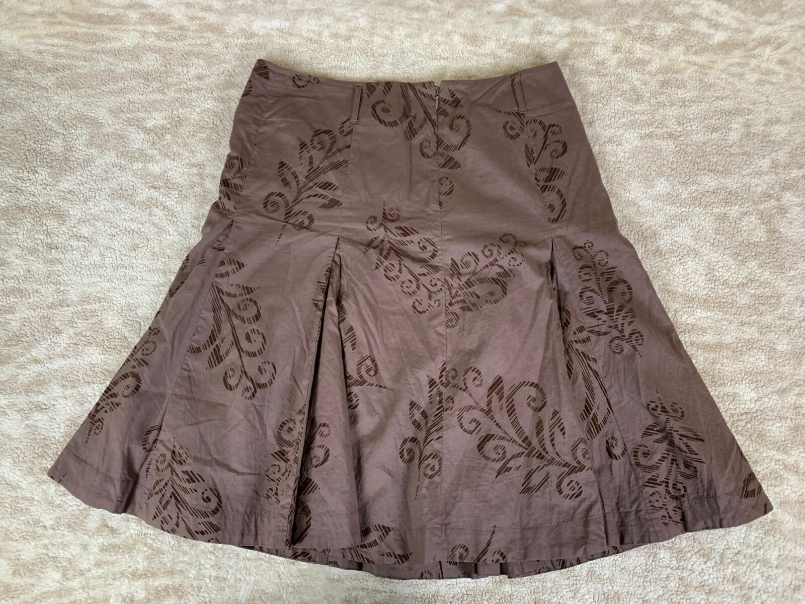 ***Access by Liz Claiborne Brown Floral Design Skirt Lined Size 10 Lined NICE***