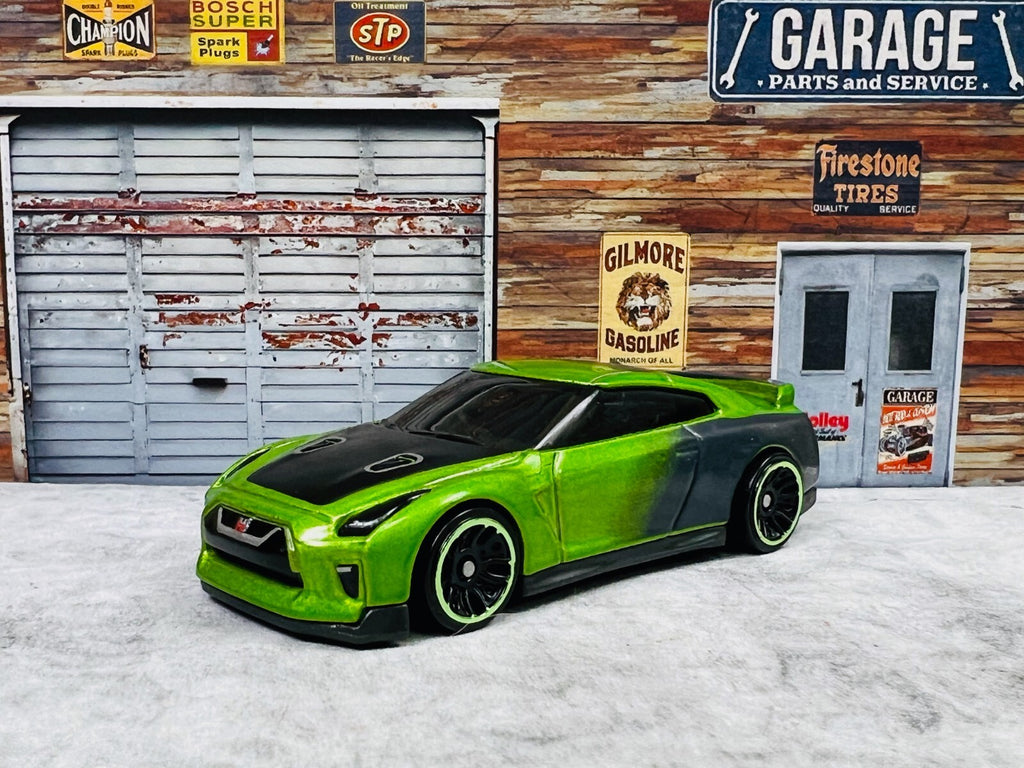 🎌🎌Hot Wheels Speed Blur '17 Nissan Skyline GT-R R35 Green C18🎌🎌