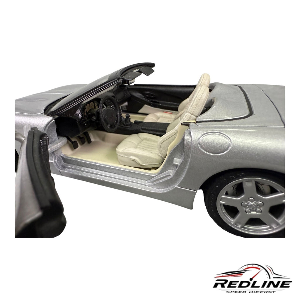 🇺🇸🇺🇸Motormax Dealership Edition 1997 Chevrolet Corvette Silver 1:24🇺🇸🇺🇸