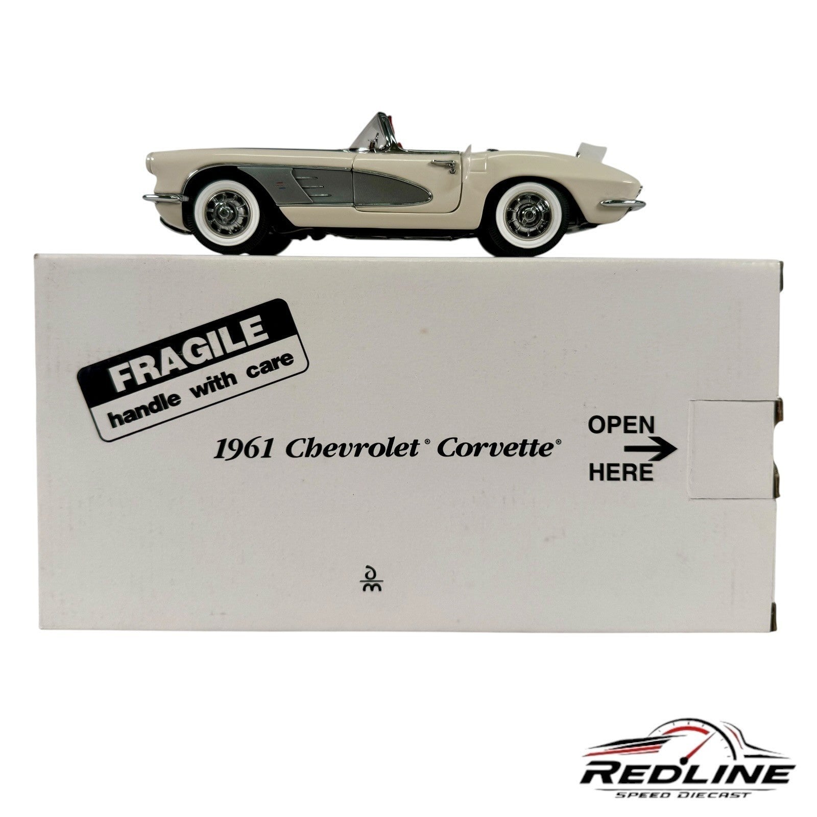 🇺🇸Danbury Mint 1961 Chevrolet Corvette Ermine White 1:24 D1🇺🇸