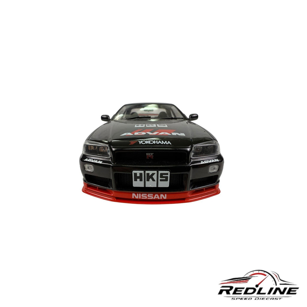 🎌Solido Nissan Skyline GT-R R34 Advan Livery CUSTOM WHEEL SWAP 1:18 L3🎌