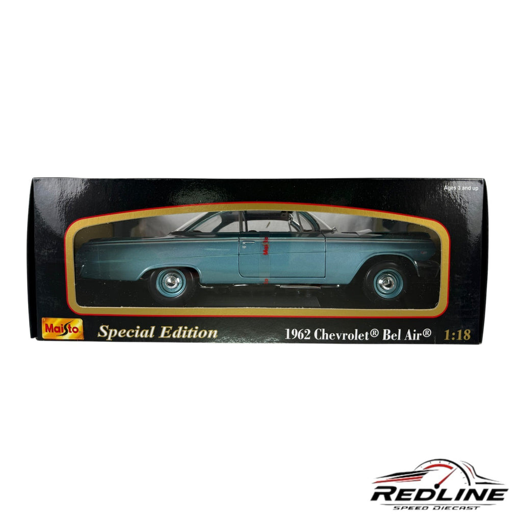 🇺🇸Maisto Special Edition 1962 White Chevrolet Bel Air Blue 1:18 B3🇺🇸