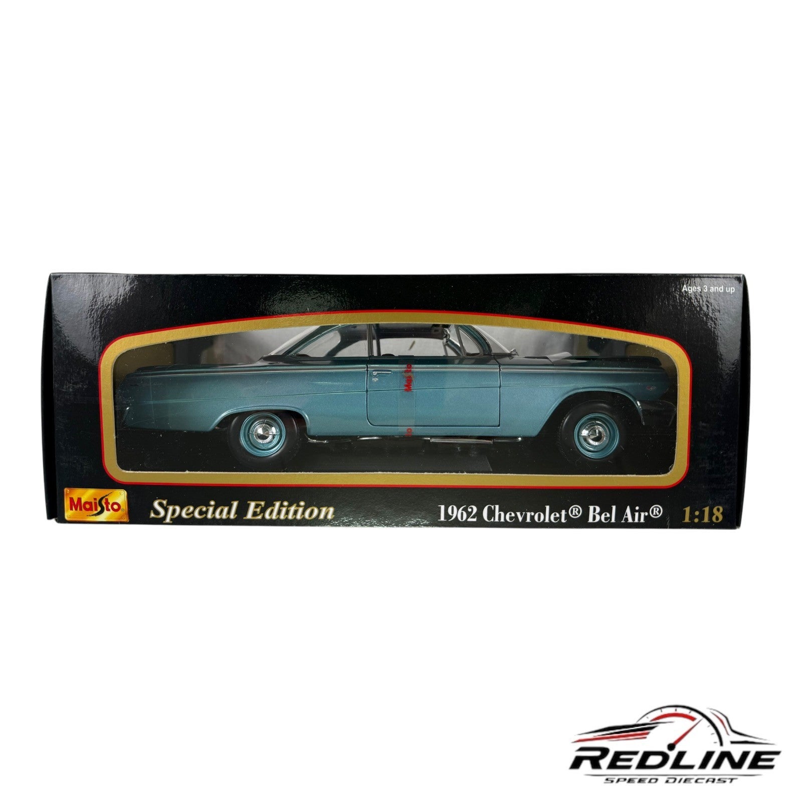 🇺🇸Maisto Special Edition 1962 White Chevrolet Bel Air Blue 1:18 B3🇺🇸