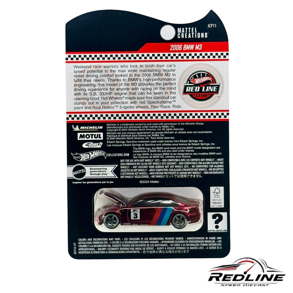 🇩🇪Hot Wheels RLC Exclusive 2006 BMW M3 RED H22🇩🇪