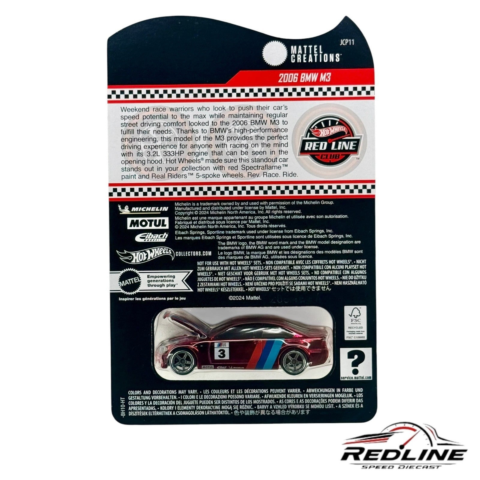 🇩🇪Hot Wheels RLC Exclusive 2006 BMW M3 RED H22🇩🇪