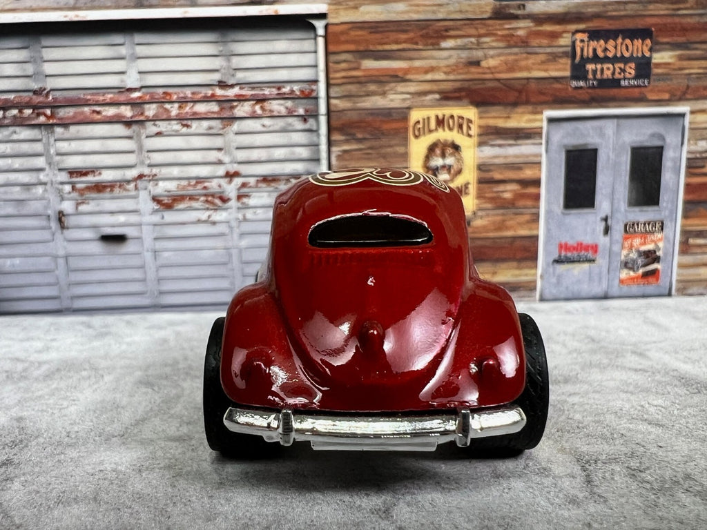 🇩🇪Hot Wheels Holiday Racers Red Valentine VW Beetle CUSTOM WHEELS C13🇩🇪