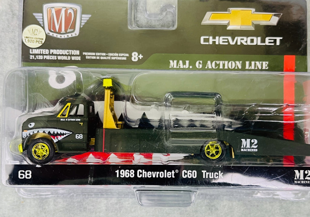 🔥🔥M2 Machines MAJ.G Action Line 1968 Chevrolet C60 Flatbed Truck Chase H14🔥🔥