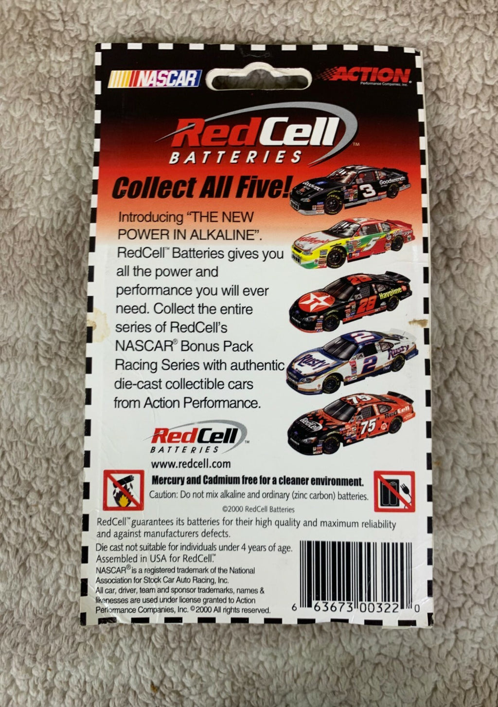 🔥🔥Action Red Cell Batterries With Dale Earnhardt #3  Diecast Car HW07 🔥🔥