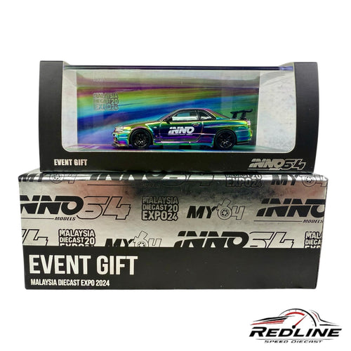 🎌INNO64 2024 Malaysia Diecast Expo Event Gift NISSAN SKYLINE GT-R R34 48 MADE🎌