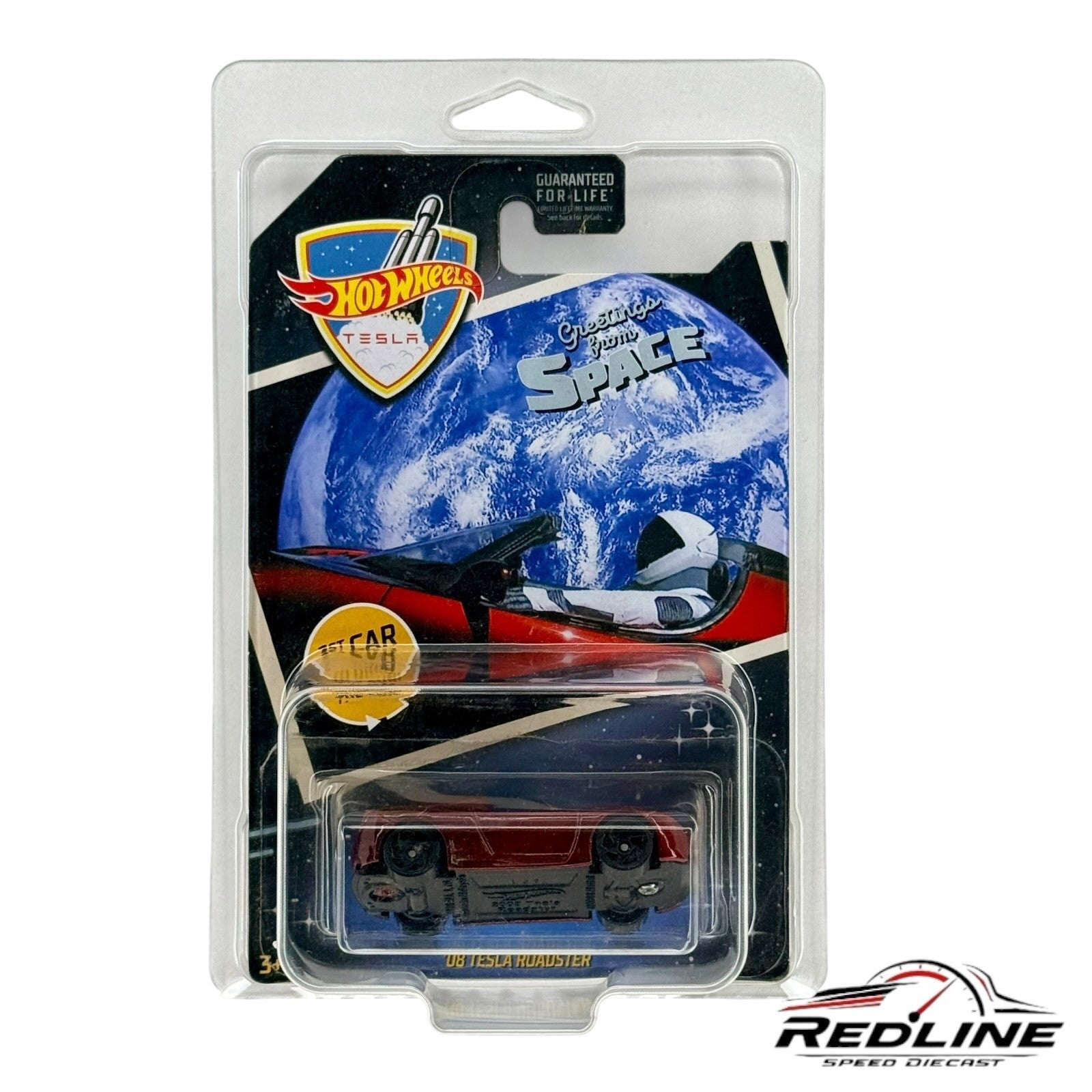 🔥🔥Hot Wheels 08 Tesla Roadster Greetings From Space Red H14🔥🔥