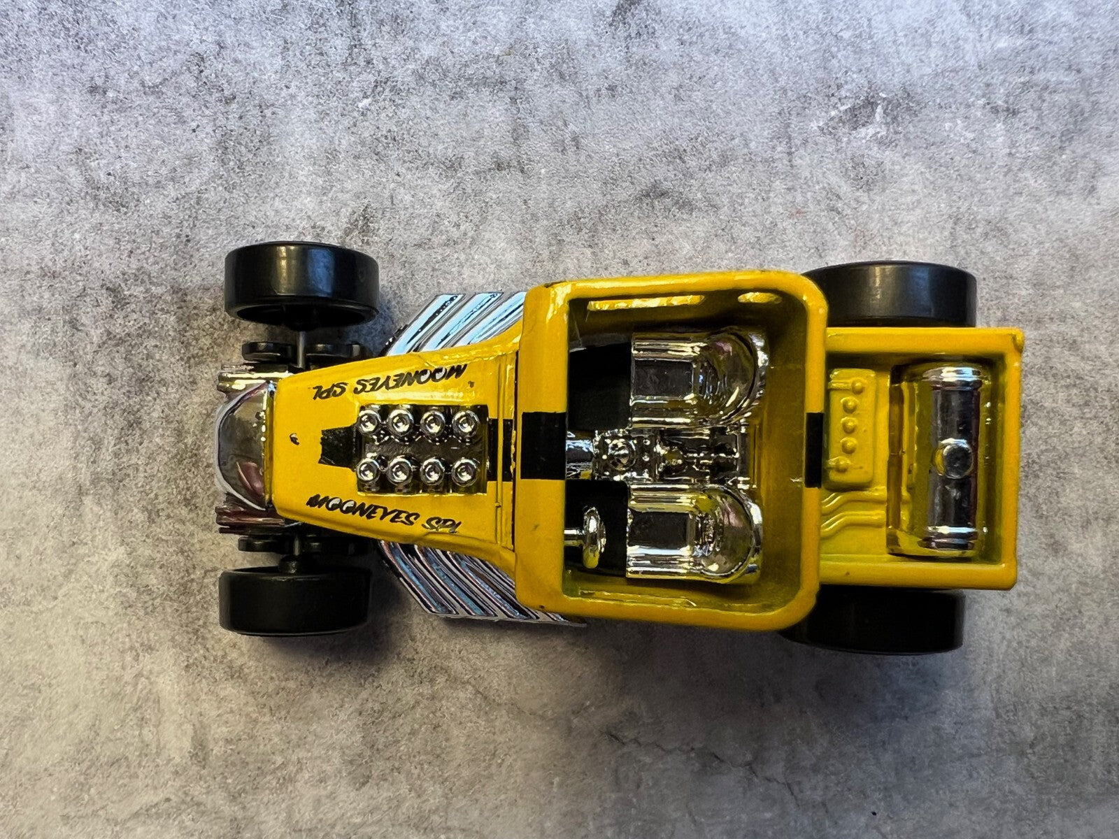 🔥🔥🔥Bone Shaker Mooneyes Hot Wheels Rod Squad Yellow C6🔥🔥🔥