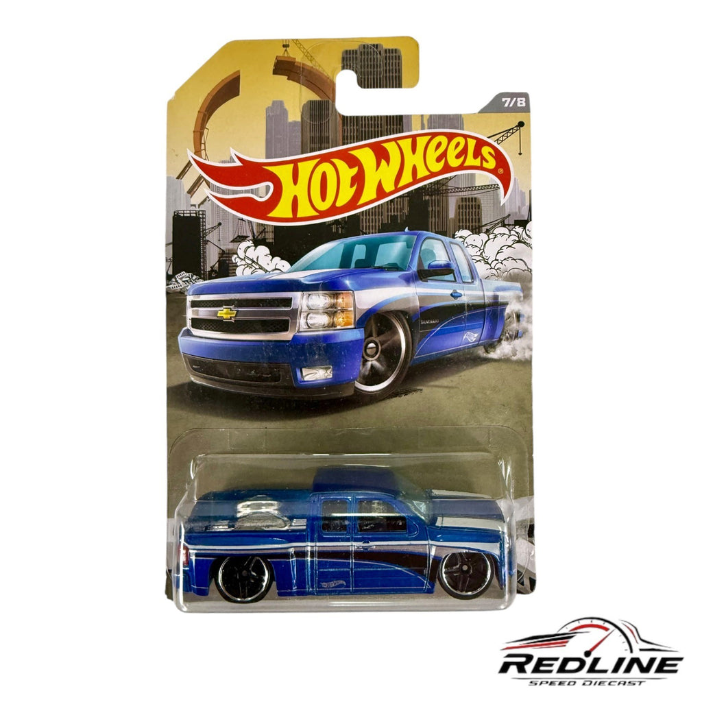 🇺🇸Hot Wheels Chevy Chevrolet Silverado 7/8 Blue 1:64 H21🇺🇸