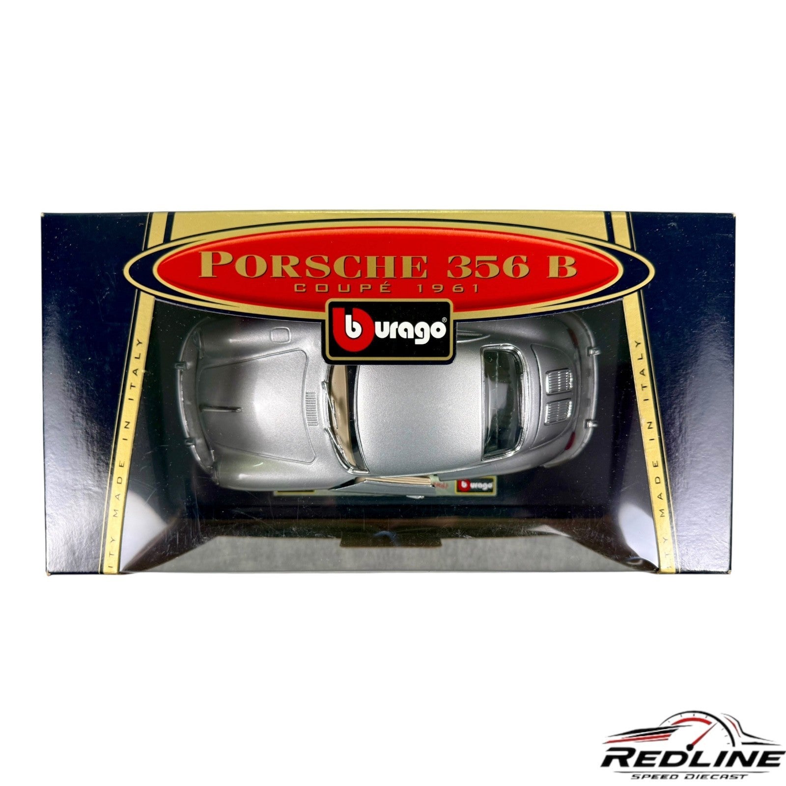 🇩🇪🇩🇪Burago Porsche 356B Coupe 1961 1/24 Scale Die-Cast Model Silver🇩🇪🇩🇪